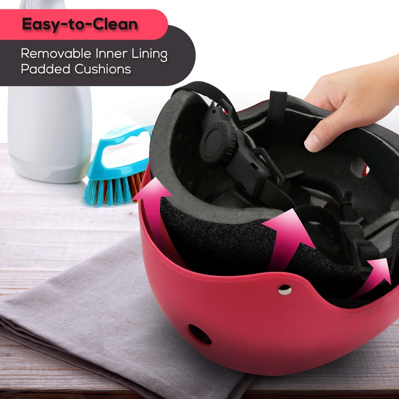 Hurtle Sports Safety Bicycle Kids Helmet-Toddler&Child Bike Helmet w/Adjust Knob,Chin Strap,Ventilation -Toddlers/Childrens Helmet for Cycling/Skateboarding/Kick Board/Scooter-Hurtle HURHLP48 (Pink) - Image 4