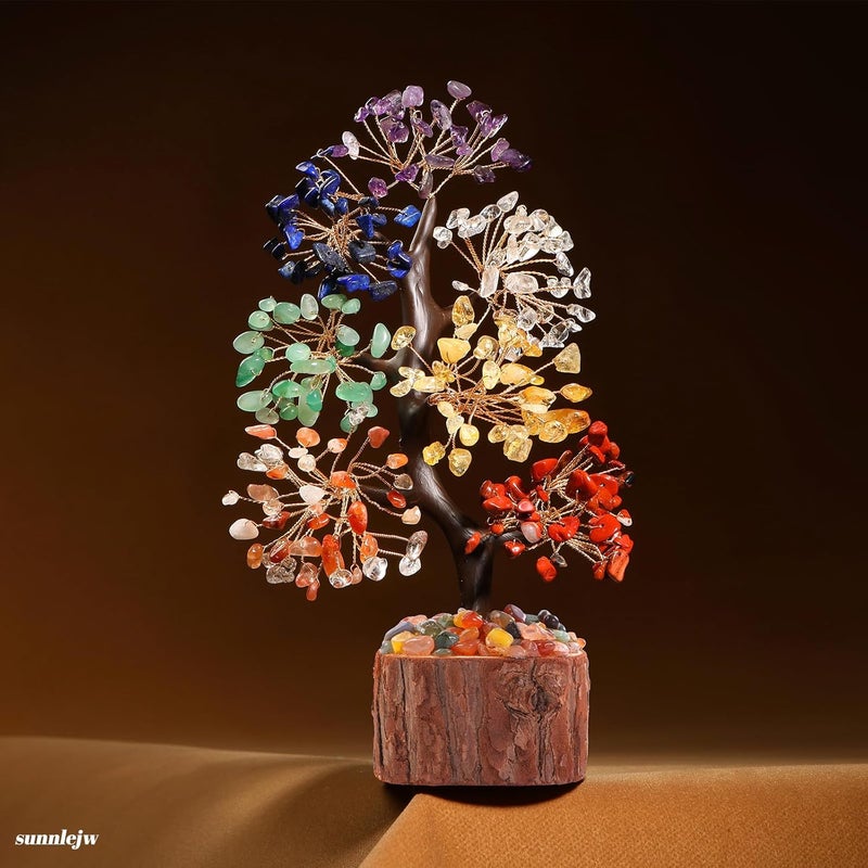 Sunnlejw 7 Chakra Crystal Tree of Life,Birthday Gifts for Women, Healing Crystal and Stones for Positive Energy,Gifts for Sister and Mom,House Warming Gift,Money Feng Shui Tree Decoration - Image 2