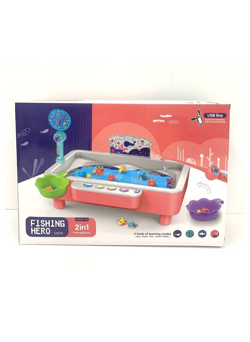 Fishing Tabletop Water Fishing Game with Hook - Fun Educational Game for All Ages with Colorful Pieces - Image 2