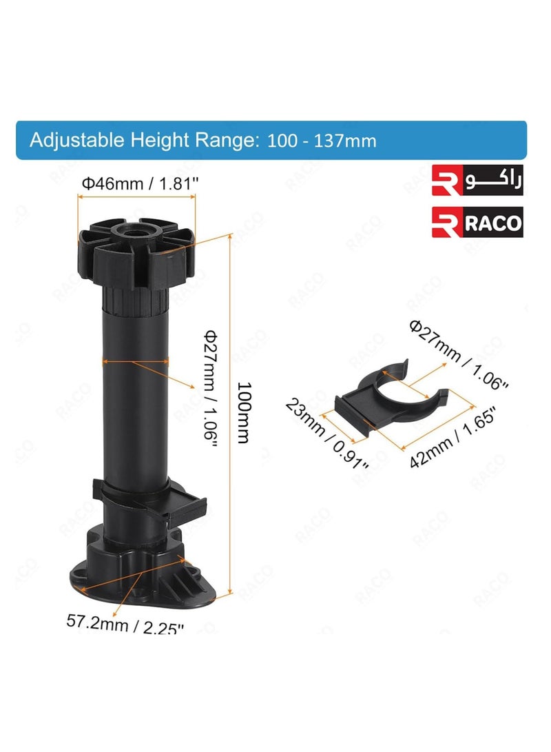 RACO RACO PVC Adjustable Sofa Leg Furniture Leveling Foot, Thin Legs Leveler Support Frame for Bed Sofa Coffee Table Bathroom Cabinet Set of 4  - Image 3