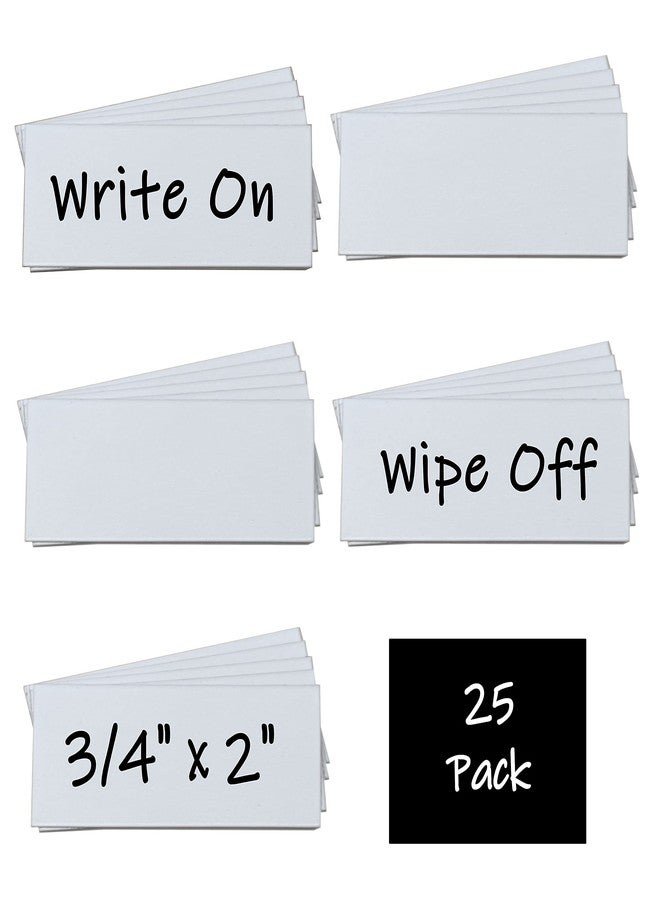 MV Magna Visual Magna Visual 3/4" x 2" White Pre-Cut Write On Wipe Off Magnetic Strips 25 Pack - Image 2