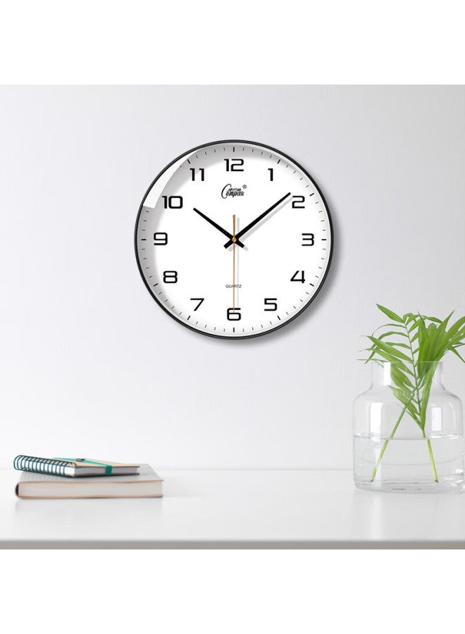 Compas Silent Quartz Wall Clock Living Room Wall Clock Wall Clock New Simple Clock Black 26Cm - Image 2