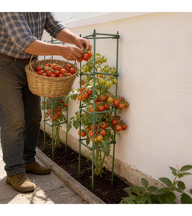 Durable Metal Climbing Plant Trellis 11 Inch Wide 472 Inch Tall Support for Tomato Grape Cucumber Passion Fruit Vine Indoor Outdoor Potted Greenhouse Gardening - Image 2