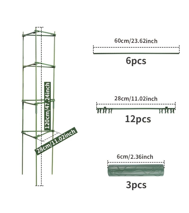 Durable Metal Climbing Plant Trellis 11 Inch Wide 472 Inch Tall Support for Tomato Grape Cucumber Passion Fruit Vine Indoor Outdoor Potted Greenhouse Gardening - Image 3