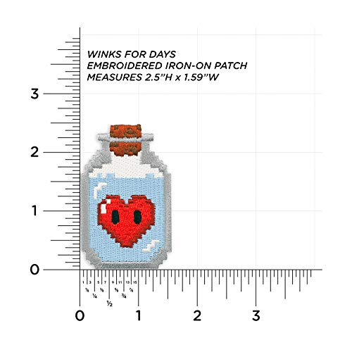 Winks For Days 8-Bit Love Potion Embroidered Iron-On Patch - Image 3