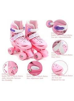 EASY FUTURE Roller Skates Adjustable Size Double Row 4 Wheel Skates for Outdoor Indoor Children Skates for Boys And Girls XL L and S Size Pink Colour  - Image 3