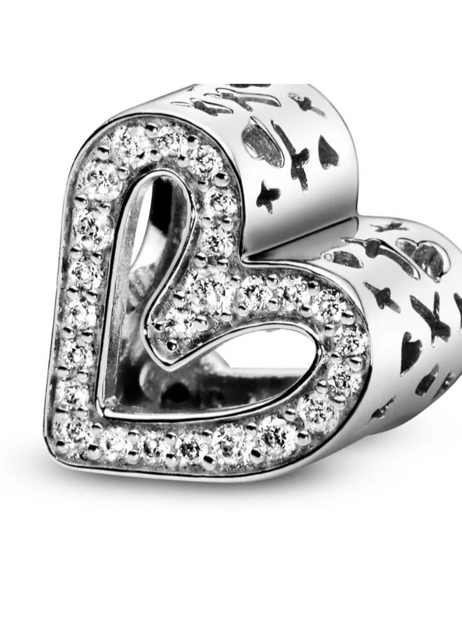 باندورا Sparkling Freehand Heart Charm