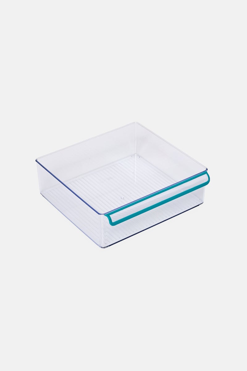 Farberware Acrylic Easy Pull Bin, Turquoise - Image 1