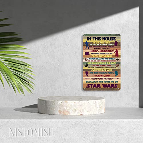 Tuilia Farmhouse Rules Metal Tin Sign Wall Art Rustic in This House Signs Gifts for Home Wall Decor(8" x 12") - Image 2