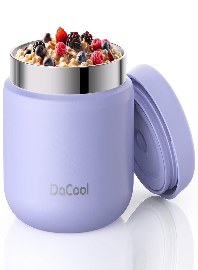 DaCool Kids Thermo for Hot Food 14 OZ Insulated Food Jar Kids Lunch Food Thermo Vacuum Stainless Steel Insulated Lunch Container Bento for School Office Picnic Travel Outdoors, Light-Purple - Image 1