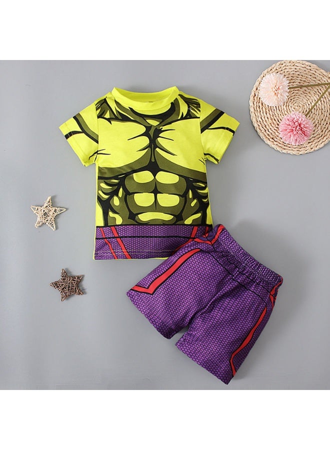 KUYING New Boys' Top+Shorts Two-Piece Set