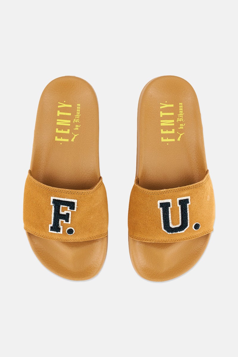 PUMA Kid Girl X Fenty Leadcat Fenty Slides Slippers, Golden Brown and Scarab - Image 2