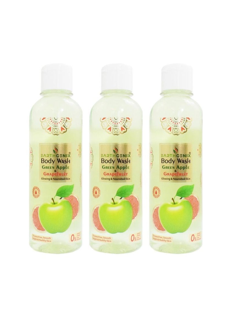 Earthgenix 3-Pieces Green Apple And Grapefruit Bodywash 900 Ml Special Offer 