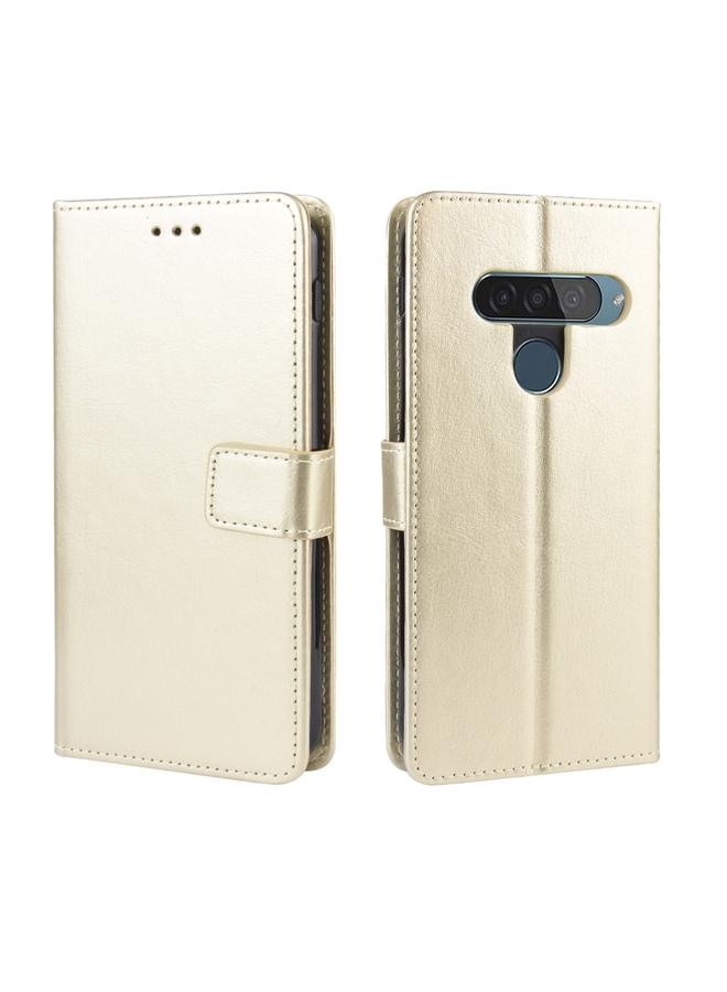 The Bros Retro Crazy Horse Texture Horizontal Flip Leather Case for LG G8S ThinQ , with Holder & Card Slots & Photo Frame