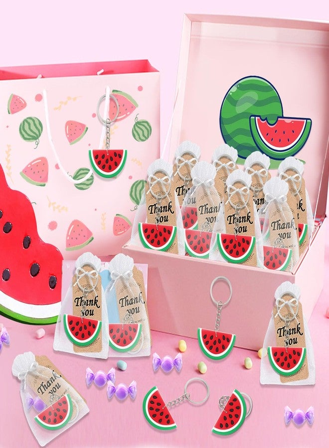CiciBear 40 Pack Watermelon Themed Keychains for Guests, Summer Party, Baby Shower, School Party, Kids Birthday - Image 5