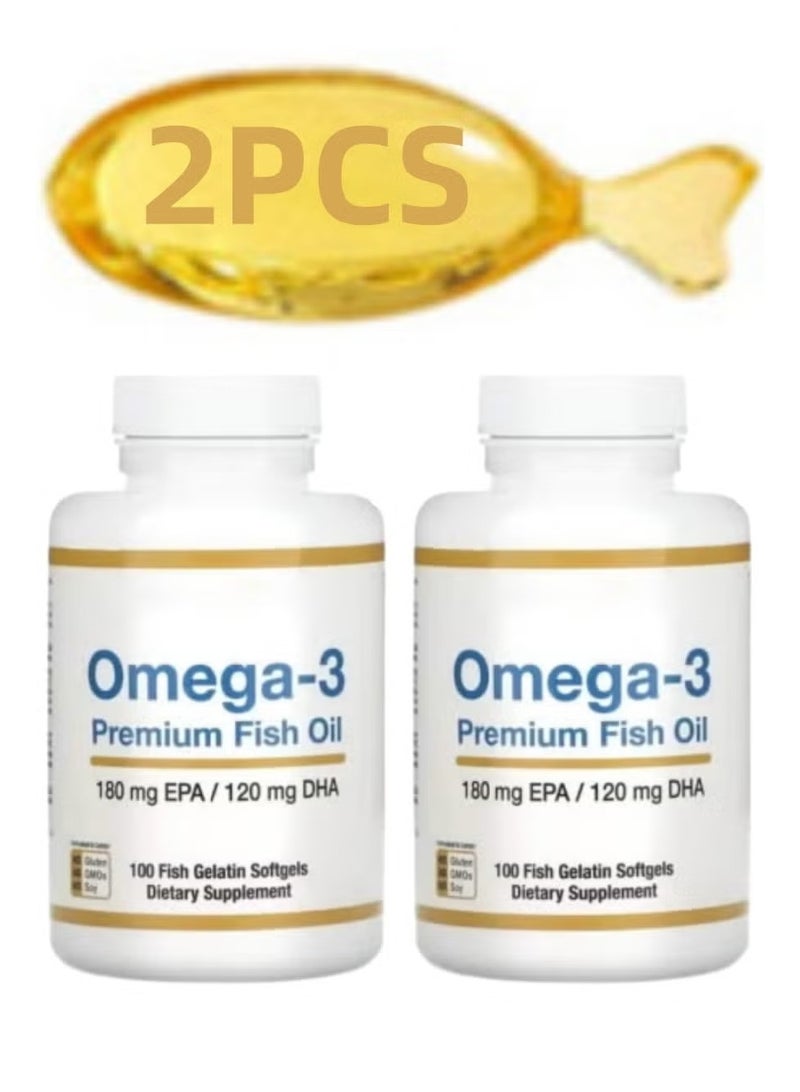 أوميغا زيت السمك أوميغا-3 عالي النقاء – عبوتان لتوازن الدهون وصحة القلب والأوعية الدموية - Image 1