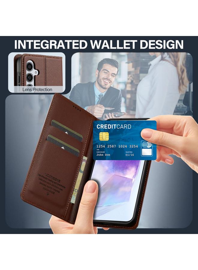 LC.IMEEKE Case For Samsung Galaxy A35 5G L1 Series Frosted Fine Texture PU Phone Case - Image 4