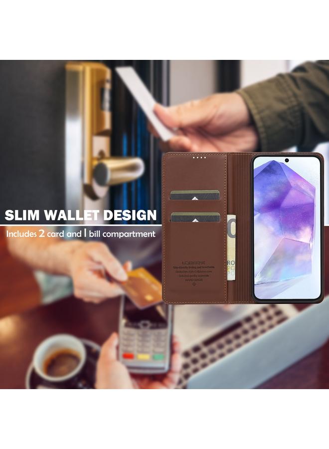 LC.IMEEKE Case For Samsung Galaxy A35 5G L1 Series Frosted Fine Texture PU Phone Case - Image 3