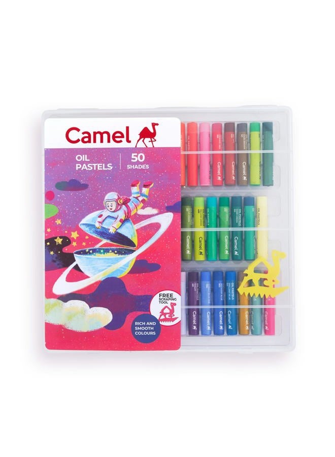 Camlin Camel Camlin Kokuyo Oil Pastel Crayons Color Assorted Colours 50 Shades by Camel - Image 1
