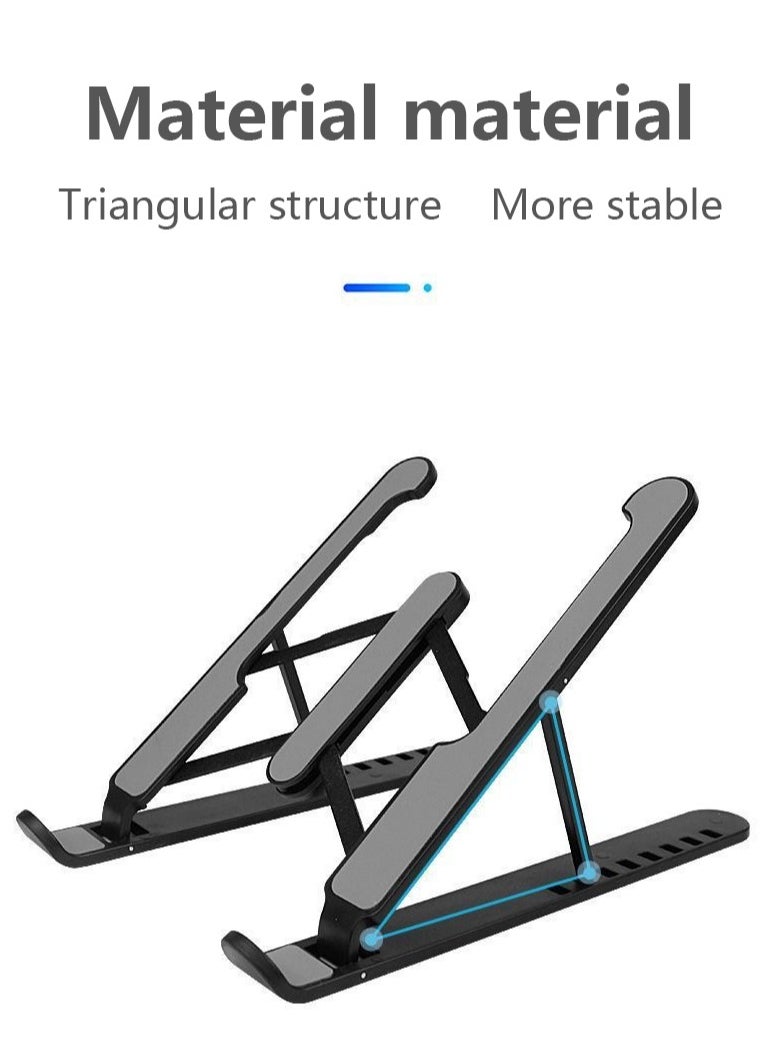 0TO1 TECH Laptop Stand 6-Speed Adjustable ABS Silicone Foldable Portable Laptop Stand for 10-15.6 ft Laptop Black  - Image 3