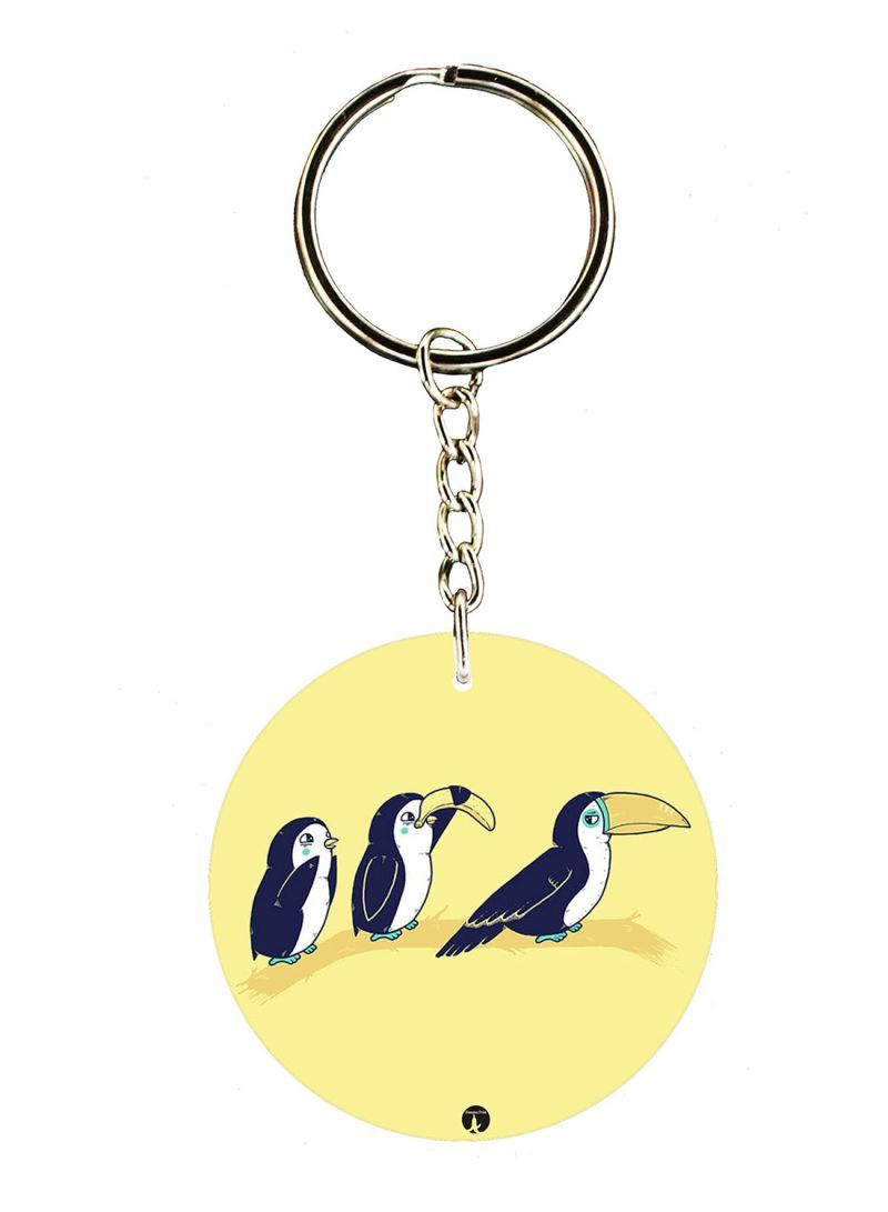 Birds Double Side Printed Keychain