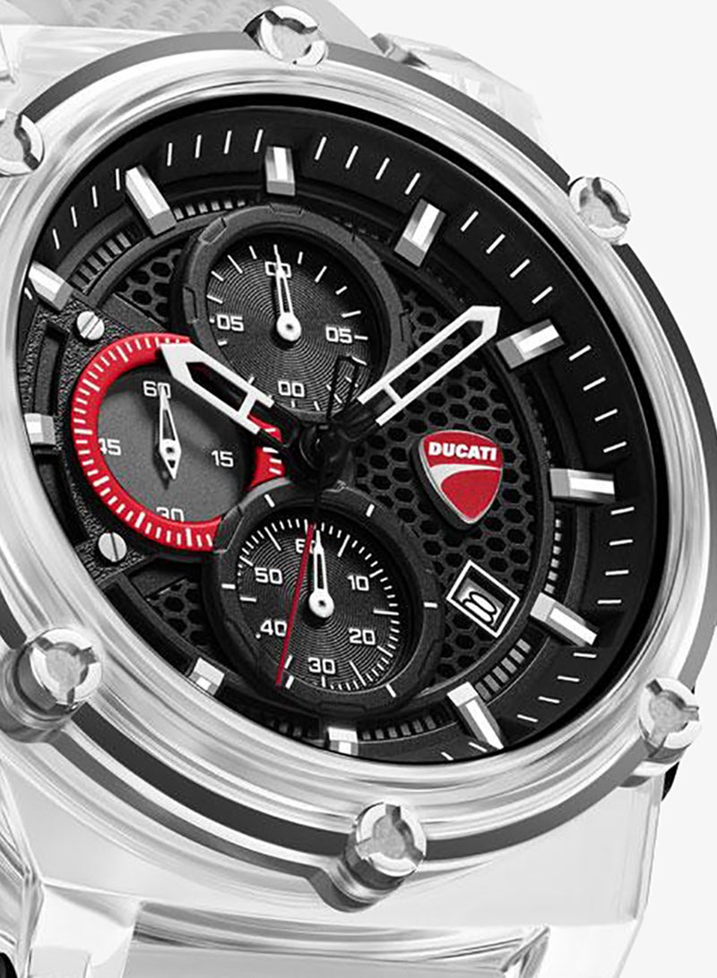 Ducati DT010 Interchangeable Silicone Straps Chronograph Watch Set for Men, 56mm - Image 5