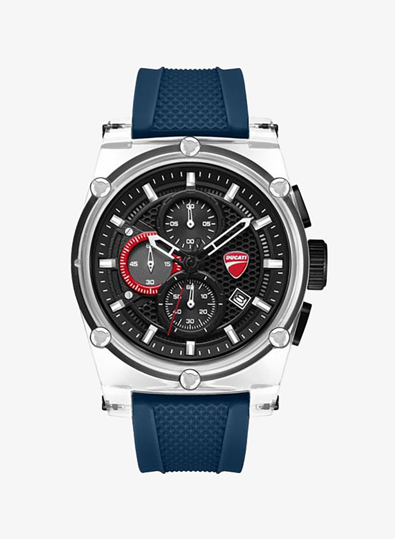 Ducati DT010 Interchangeable Silicone Straps Chronograph Watch Set for Men, 56mm - Image 3