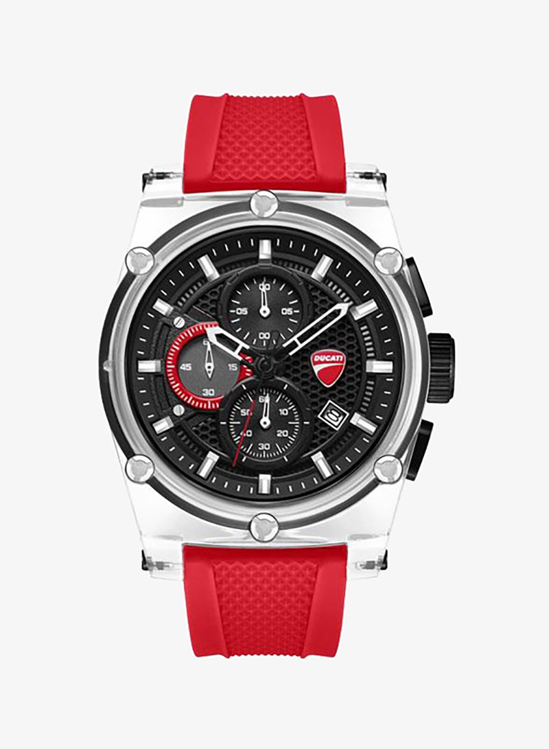 Ducati DT010 Interchangeable Silicone Straps Chronograph Watch Set for Men, 56mm - Image 4