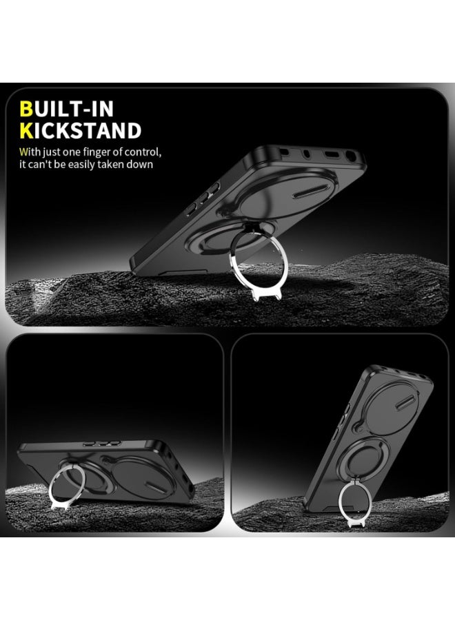 CHEROSIN Phone Case for Xiaomi Redmi Note 15 Pro 5G with Camera Cover Protection,Support Magnetic Car Holder,Shockproof Phone Cover with 360 Degree Invisible Ring Holder - Image 5