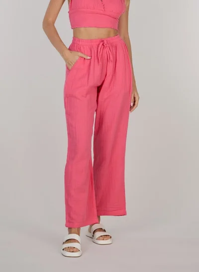 Just Nature Double Cotton Trouser - Hot Pink