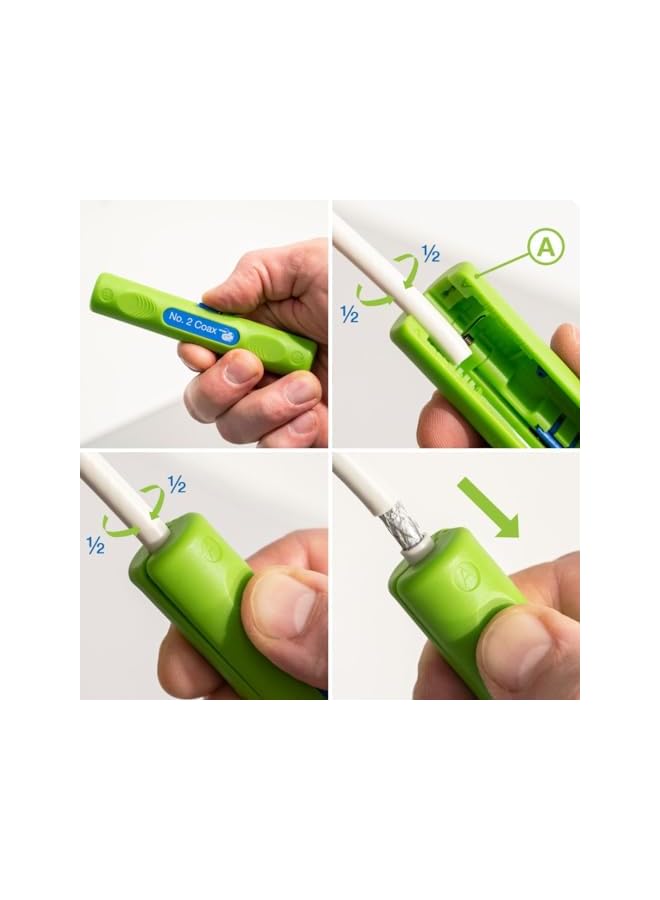 WEICON TOOLS Coax Stripper No. 2 Green Line | sustainable raw materials | stripping 4.8-7.5 mm coaxial cables - Image 2