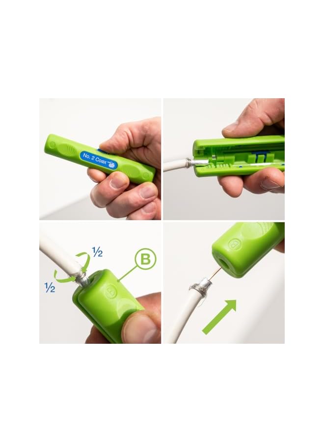 WEICON TOOLS Coax Stripper No. 2 Green Line | sustainable raw materials | stripping 4.8-7.5 mm coaxial cables - Image 3