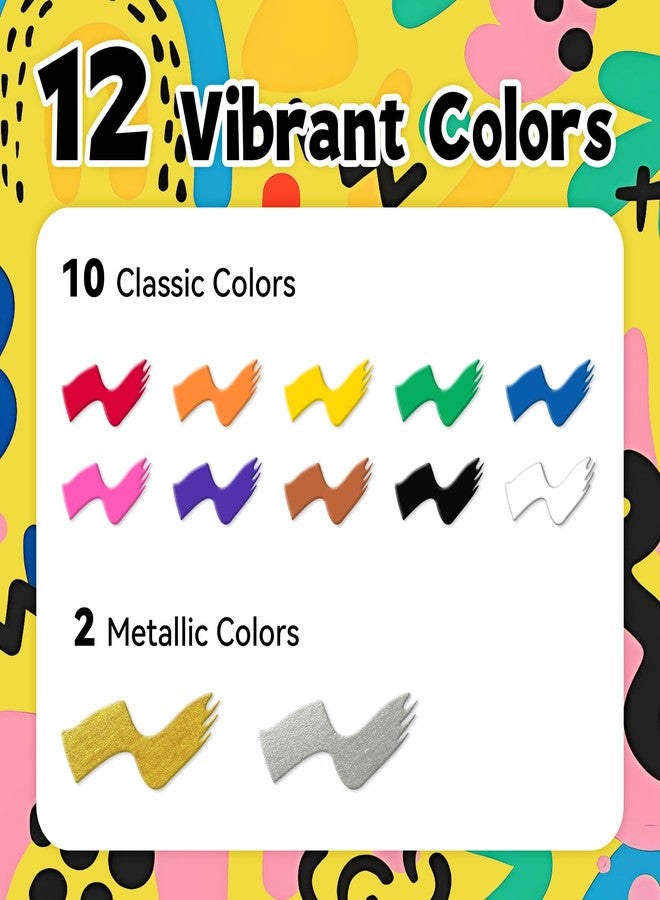 SRUOLOC 12 Colors Jumbo Graffiti Markers, 15mm Jumbo Felt Tip, Acrylic Paint Markers for Rock Painting, Poster, Stone, Ceramic, Glass, Wood, Canvas - Image 2