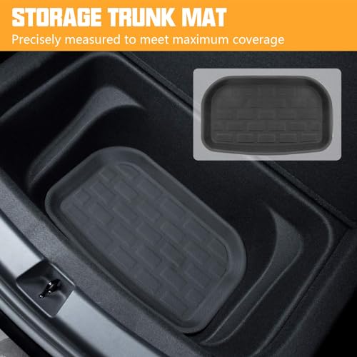 ROCCS Front & Rear Sub Trunk Mats Compatible with Tesla Model Y 2024 2023 2022 2021 - All Weather Cargo Liner Storage Mat - Non Slip Premium 3D Waterproof Rear Trunk Protection, Pack of 2 - Image 5