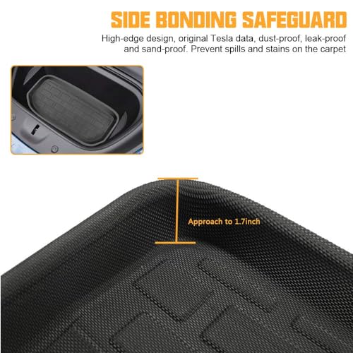 ROCCS Front & Rear Sub Trunk Mats Compatible with Tesla Model Y 2024 2023 2022 2021 - All Weather Cargo Liner Storage Mat - Non Slip Premium 3D Waterproof Rear Trunk Protection, Pack of 2 - Image 4