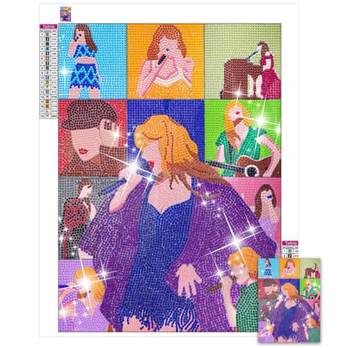 TecoKart® 5D Diamond Painting Kit | DIY Kit for Adult – Pop Singer Taylor Design Diamond Art Kit for Wall Home Decor | 11.8x15.7 Inch Painting Set - Image 1