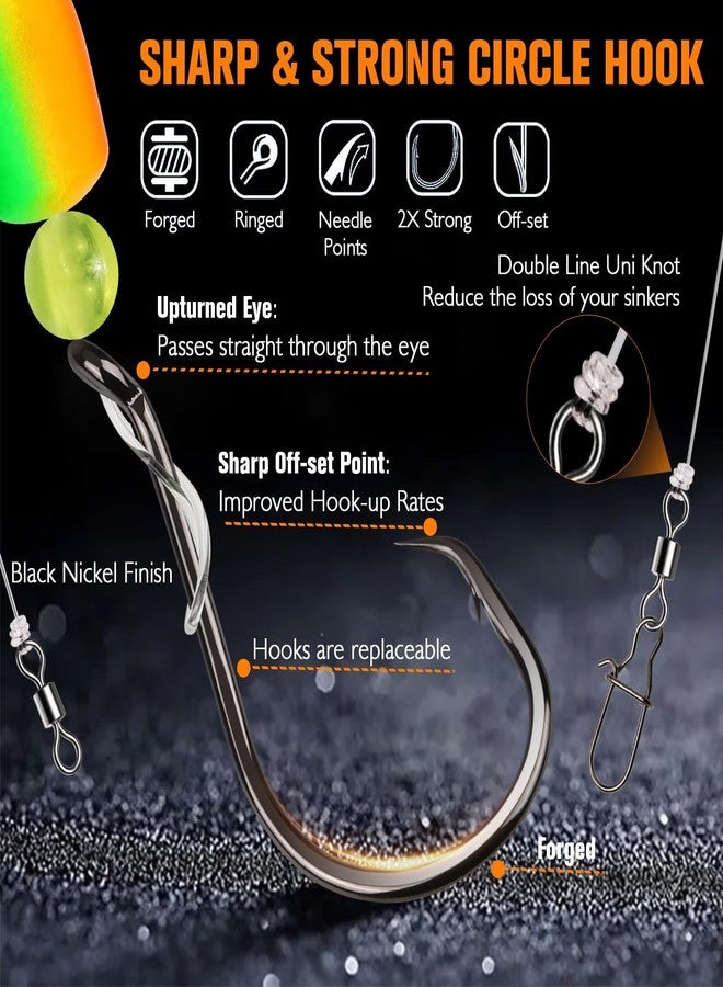 Dovesun Pompano Rigs for Surf Fishing Pompano Rig with Two Pompano Floats Surf Fishing Rigs Saltwater Shape B-Bullet-4PCS - Image 4