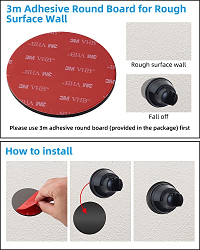 Hibbent 2 Pack Vacuum Suction Cup Shower Head Holder, Removable Shower Head Bracket, Height Adjustable Wall Mount ABS Plastic Suction Holder for Handheld Showerhead, Matte Black - Image 3