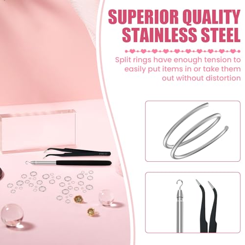 MARRTEUM 500 Pcs Double Open Jump Rings Kit, Stainless Steel Mini Round Split Craft Jump Keychains Key Ring with Double Loops Connectors for Jewelry Making, Bracelets Necklace Repair, DIY (4, 6, 8, 10, 12mm) - Image 3
