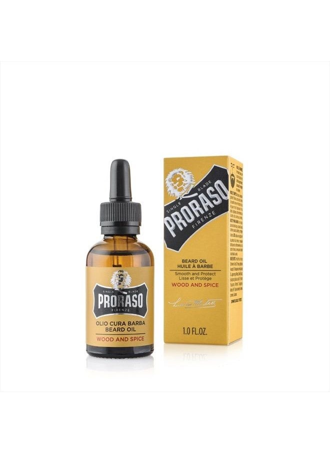proraso - Beard Care Kit for Men | Wood & Spice Beard Wash, Oil and Balm Gift Set to Cleanse, Soothe and Soften All Beard Lengths & Skin Types - Image 1