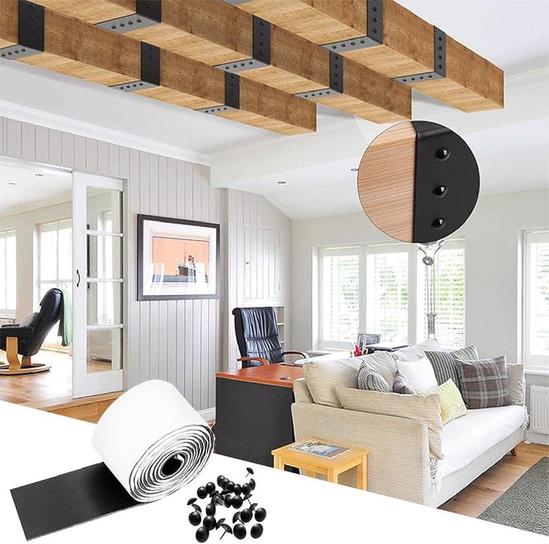 Faux Wood Beam Strip Self Adhesive Decorative Tape Flexible Covering Patch Color L - Image 3