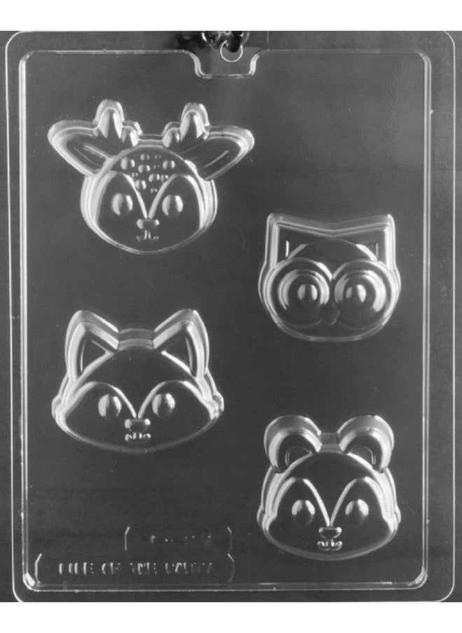 Grandmama's Goodies A157 Woodland Animal Squirrel Fox Deer Owl Face Cookie Chocolate Candy Soap Mold With Exclusive Molding Instructions  - Image 2