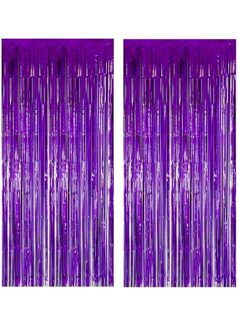 HOME GENIE Home Genie Foil Curtains for Birthday Decoration | Fringe Foil Curtain for Anniversary, Marriage, Bachelorette, Bridal Shower, Holiday Celebration Party – 2 Set – Blue  - Image 1