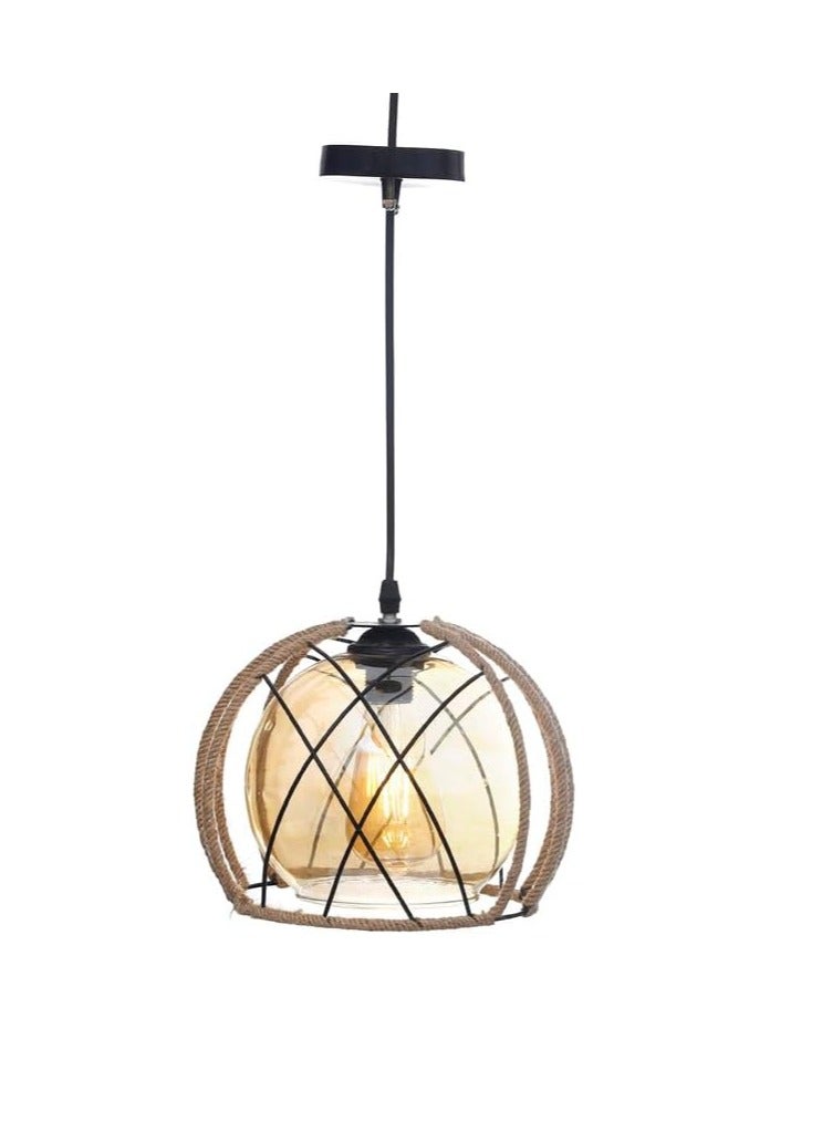 Circular chandelier modern metal and clay