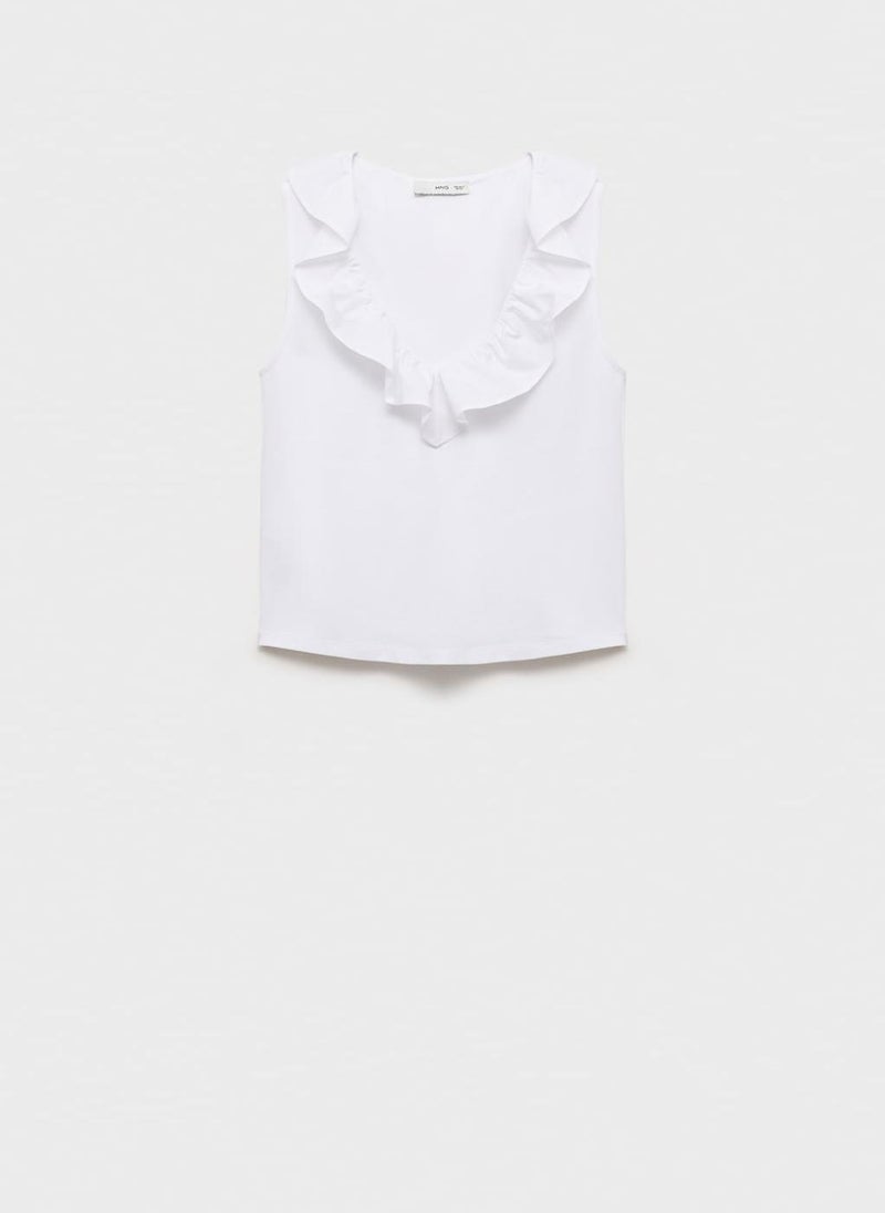 MANGO - Cotton Top With Ruffles - Image 1