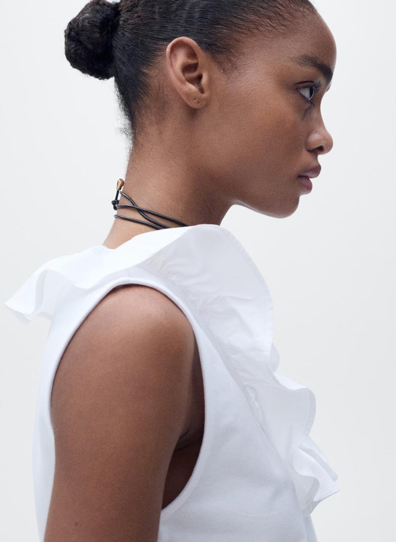 MANGO - Cotton Top With Ruffles - Image 1