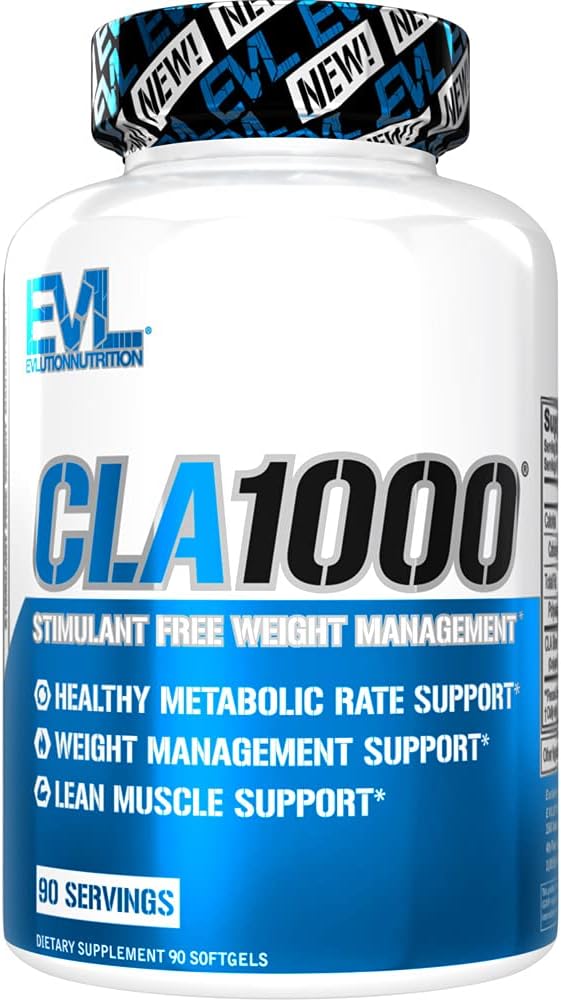 Evlution Conjugated Linoleic Acid CLA Pills  CLA 1000mg Diet Pills to Support Weight Loss Fat Burning Lean Muscle and Faster Metabolism  StimulantFree Safflower Based Fat Loss Support  90 - Image 1