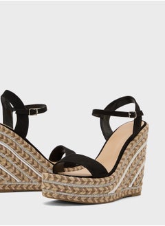 Truffle Ankle Strap Diamante Wedge Sandal  - Image 4
