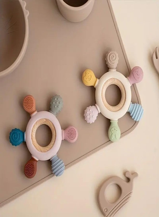 PRYFIL Baby Teething Toys for 3-12 Months, BPA Free Baby Teether Sensory Toys for Babies, Newborn Infant Toys Gifts for 1 One Year Old Baby Boys Girls Multicolor - Image 2