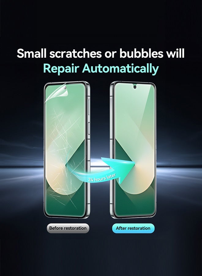 بشكل مختصر [عبوة 2+2] واقي شاشة هيدروجيل لهاتف Samsung Galaxy Z Flip 6 5G 2024، عبوة من 2 واقي شاشة زجاجي مقوى للواجهة + عبوة من 2 واقي شاشة TPU داخلي - Image 4